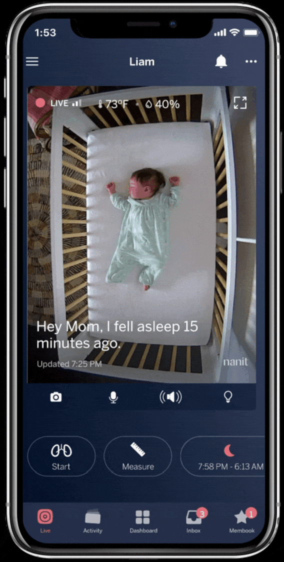 Nanit baby hot sale monitor app